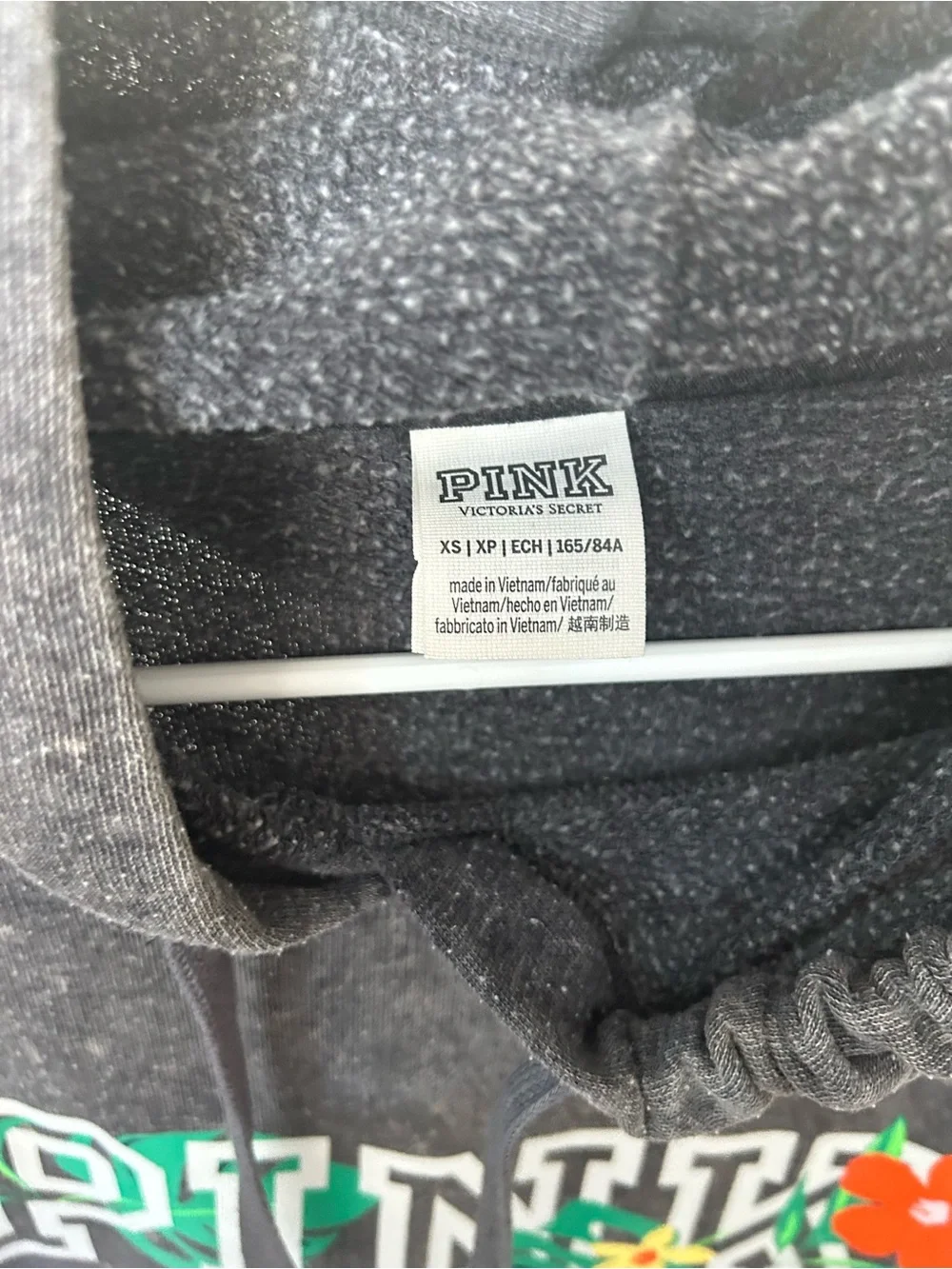 PINK Victoria's Secret Charcoal Sweatshirt & Joggers with Floral Logo - Picture 5 of 5
